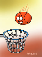 Basketball swish cartoon