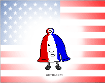 Liberty Bell Flag with background cartoon