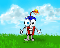 Firecracker with background cartoon