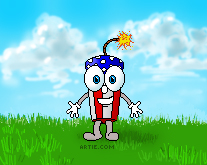 Firecracker with background cartoon