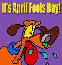 It's April Fools, dog cartoon