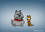 Bulldog and Chihuahua Dark (Still GIF Cartoon)