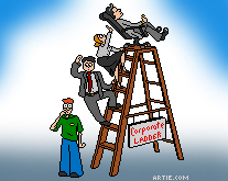 Corporate Ladder with Background 207x165 (Still JPEG Cartoon)