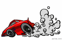 cartoon car burnout
