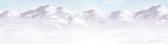 Snowy mountain scene