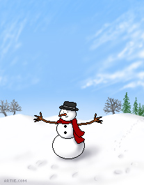 Winter cartoon, snowman